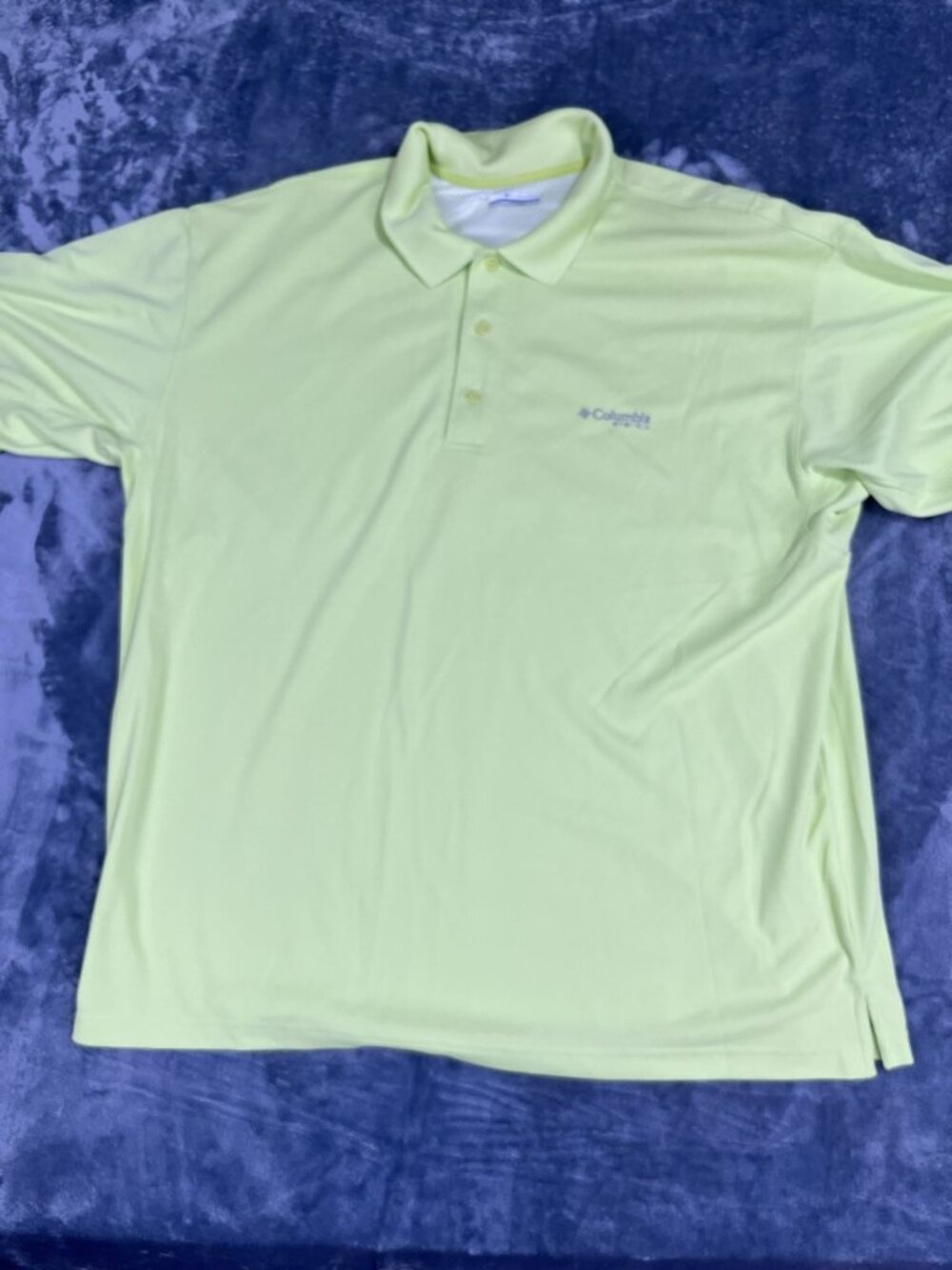 Columbia PFG Mens Lime Green Polo Shirt XL Short Sleeve